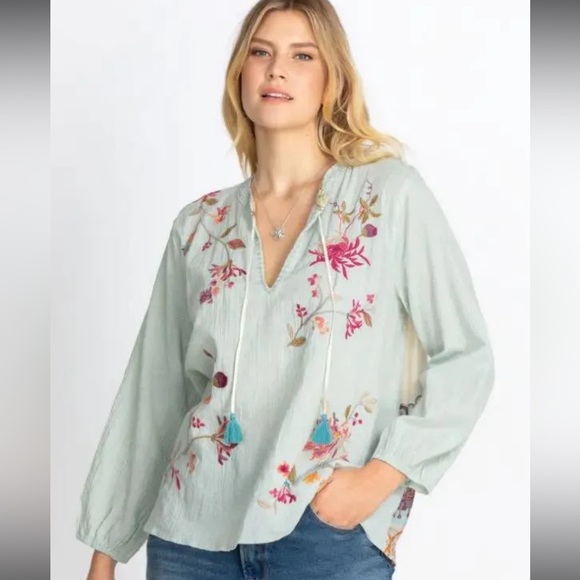 Johnny Was‎ VIVIANA EFFORTLESS SCARF BLOUSE Size Medium (see Measurements) - Picture 2 of 14